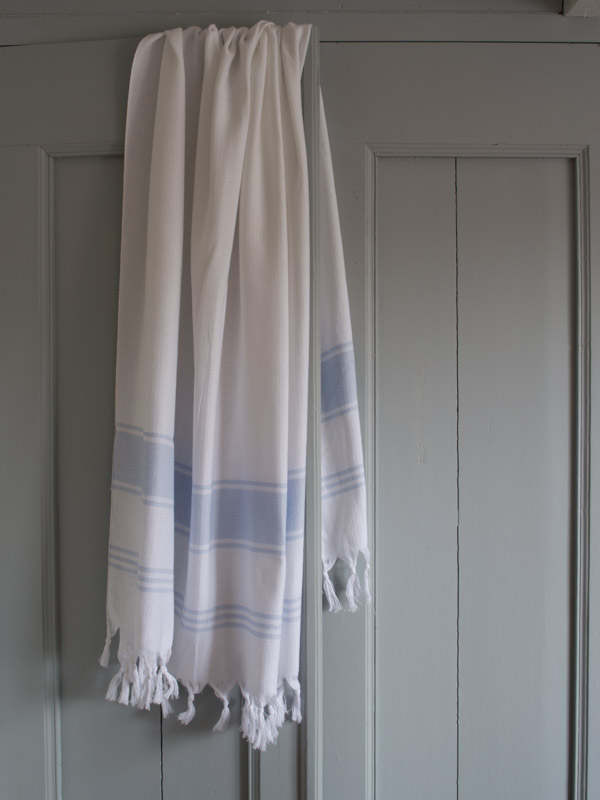 hammam towel white/light blue